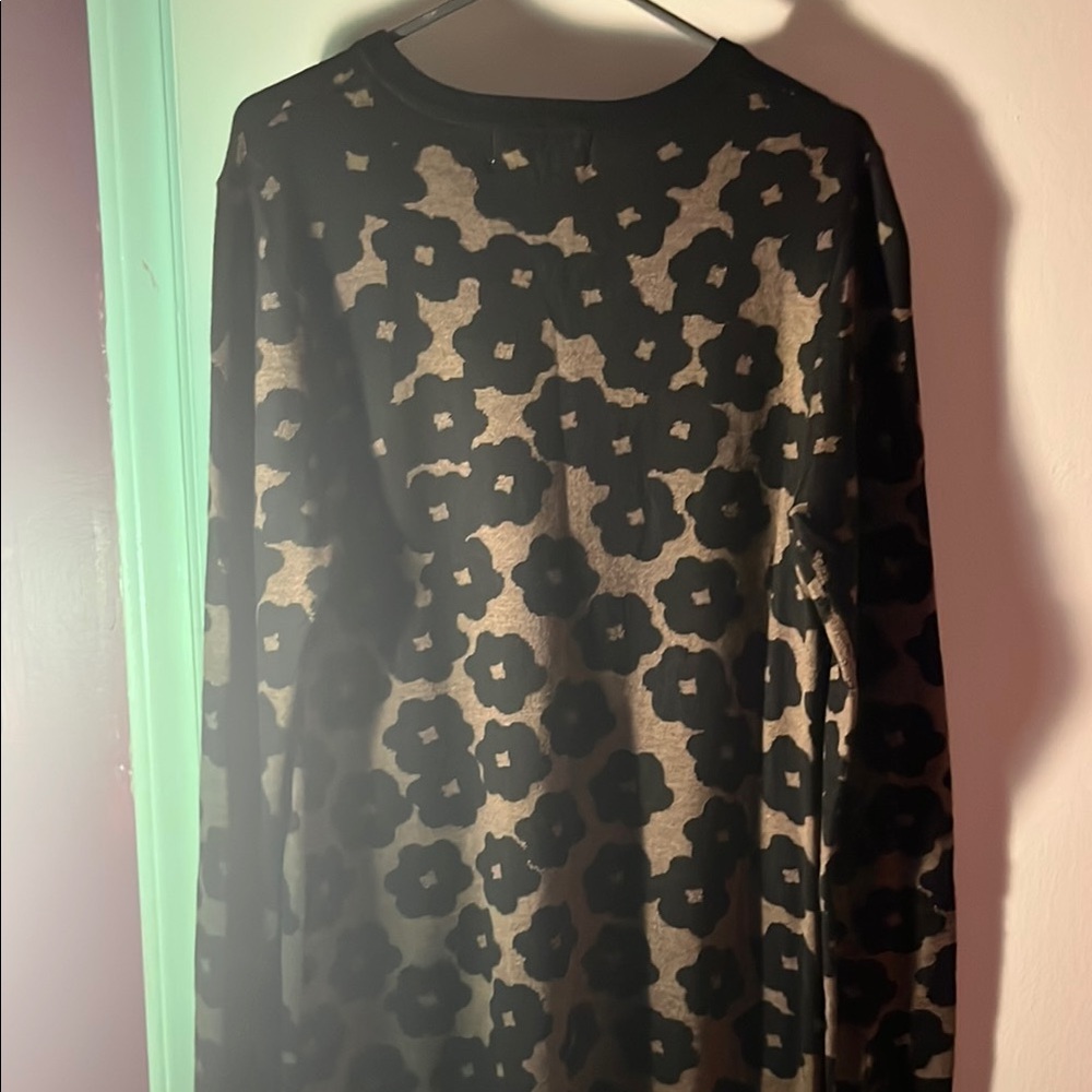 Black and Tan Floral Long Sleeve Dress - Picture 5 of 6